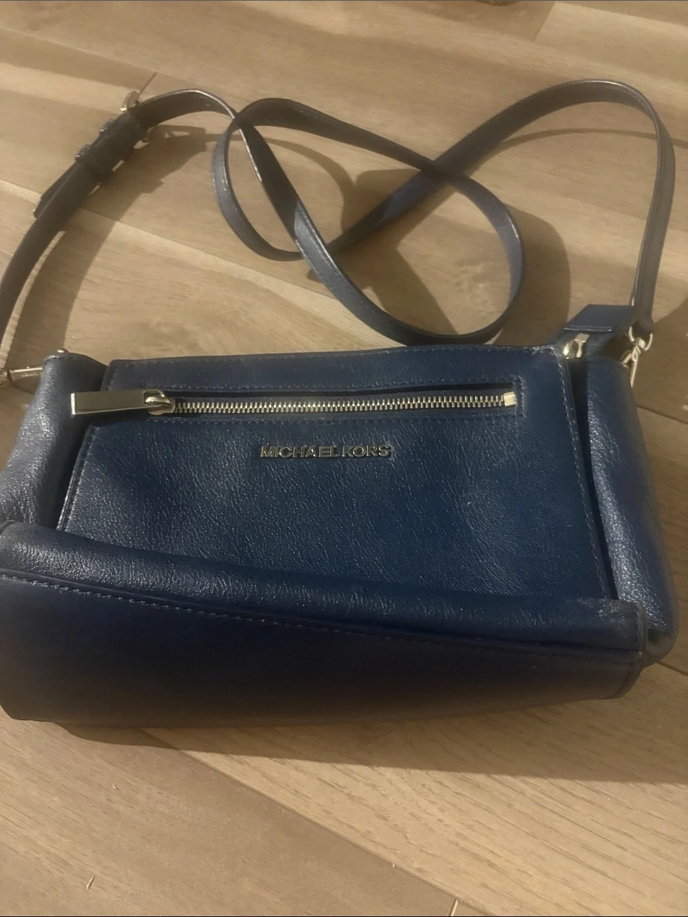 Michael Kors Dark Blue Leather Crossbody Bag